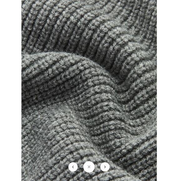 Commense Denim Panel Ribbed Lapel Sweater SZ XL - Picture 3 of 3